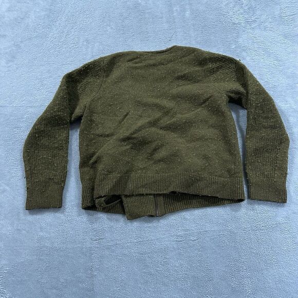 Ann Taylor Loft Full Zip Full Zip Sweater Long Sleeve Women XL Olive Green Wool - Picture 3 of 7